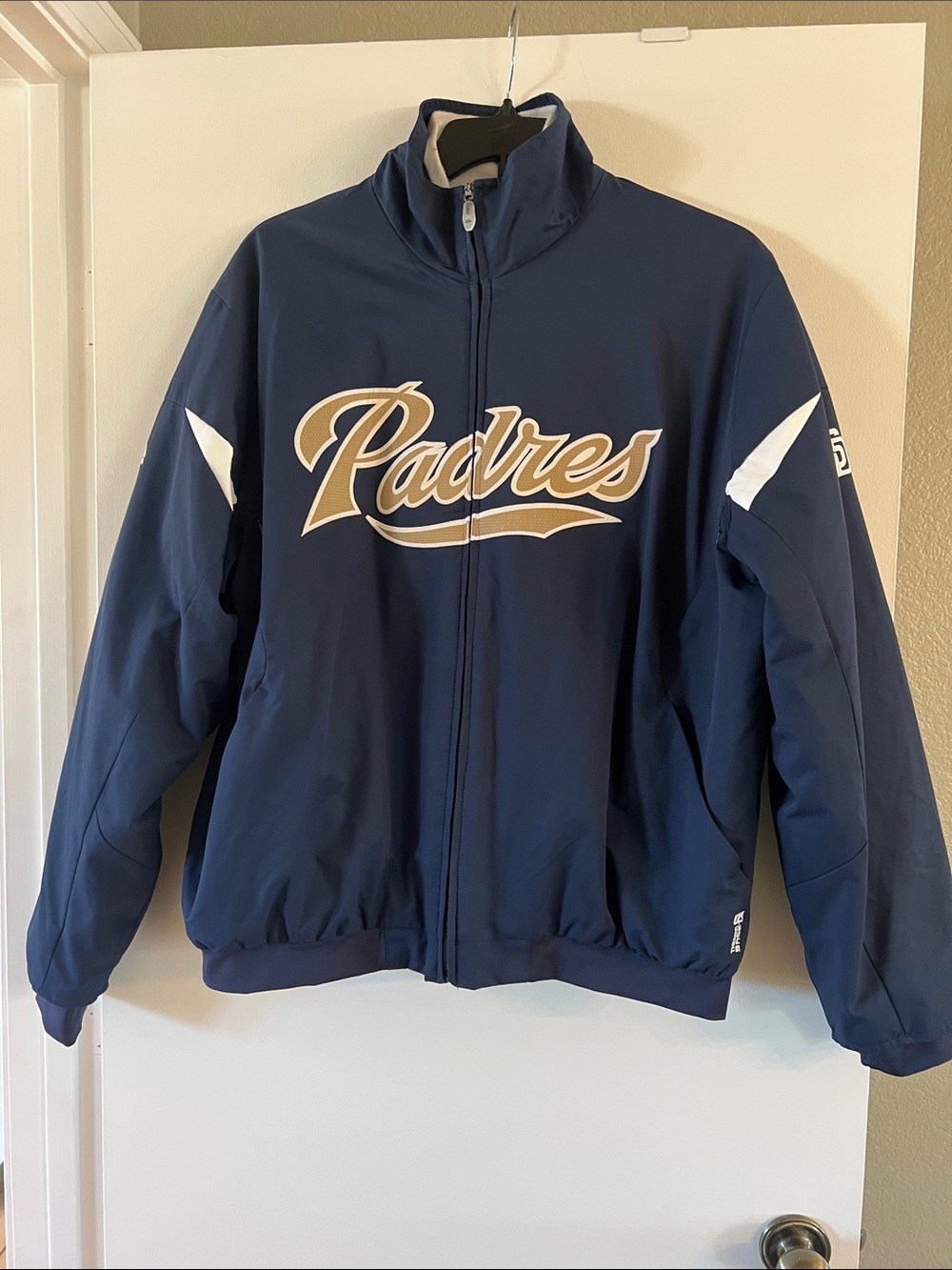Majestic San Diego Padres Navy Full-Zip Jacket sz large therma base